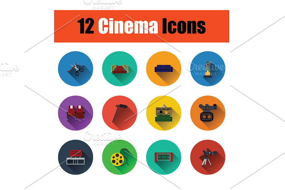 Set of cinema icons