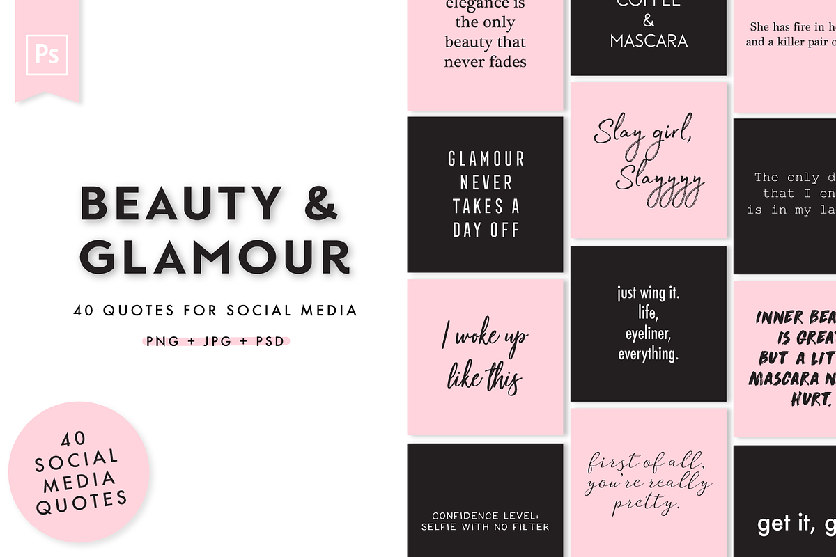 Beauty & Glamour Instagram Quotes in Instagram Templates - product preview 8
