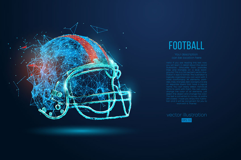 Silhouettes of a football helmet in Illustrations - product preview 8