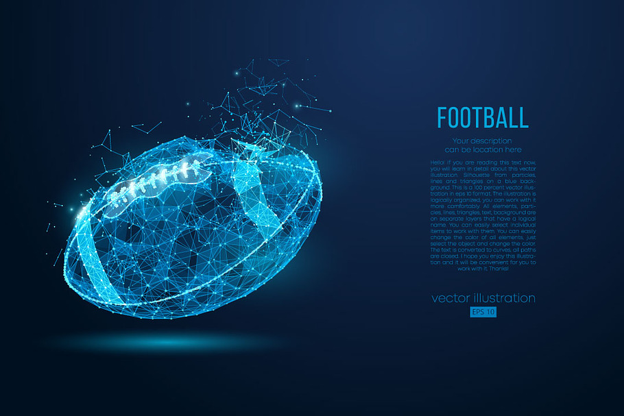 Silhouettes of a football ball NFL in Illustrations - product preview 8