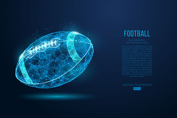 Silhouettes of a football ball NFL in Illustrations - product preview 1