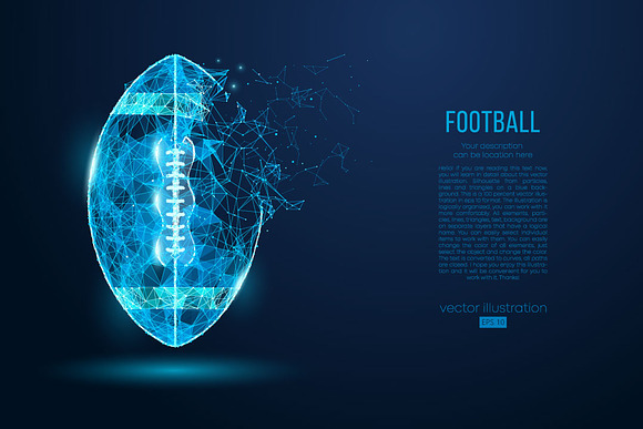 Silhouettes of a football ball NFL in Illustrations - product preview 2