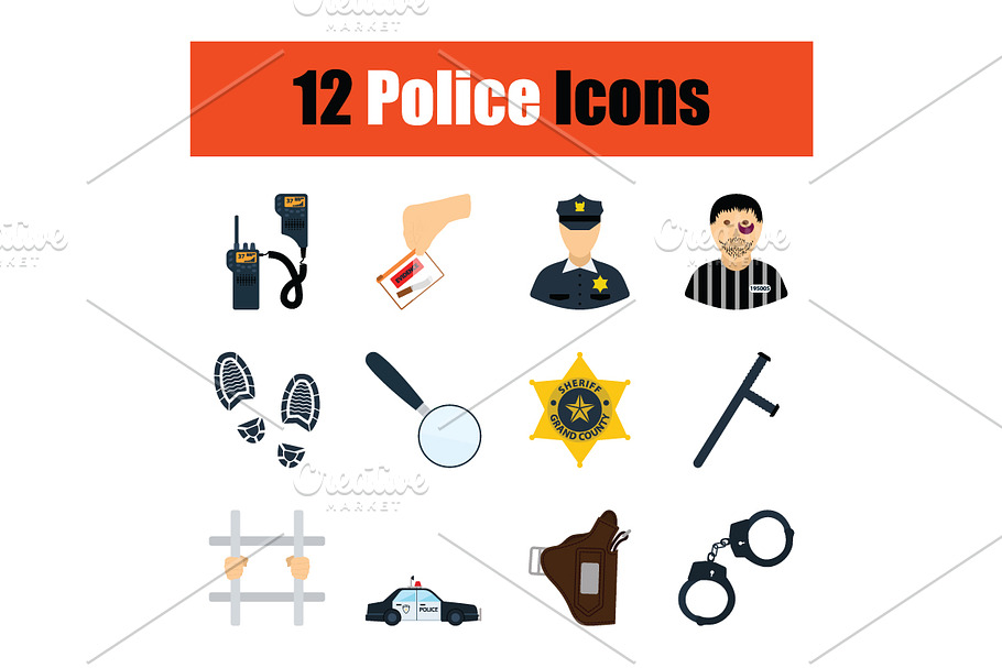 Set of police icons