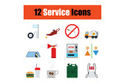 Set of service station icons