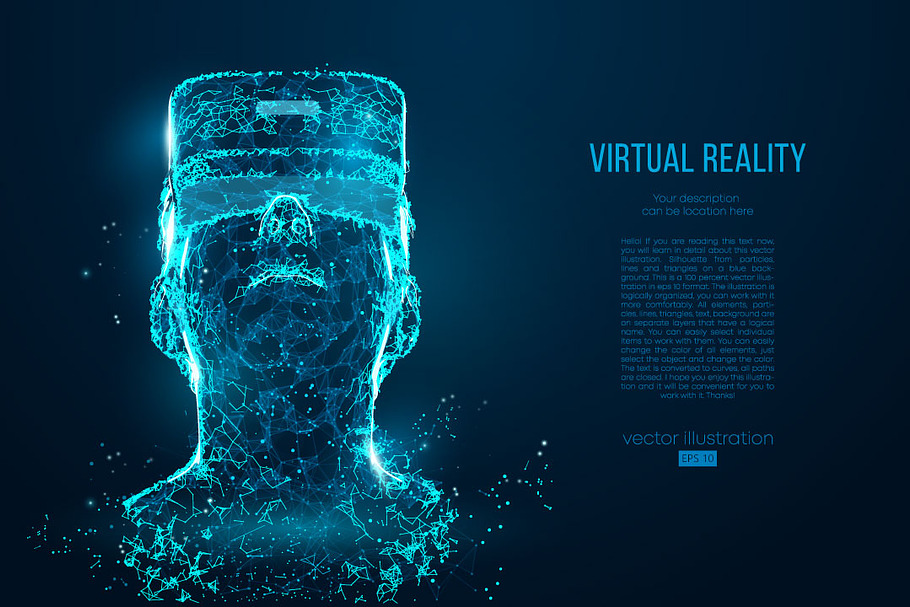 virtual reality glasses. VR helmet