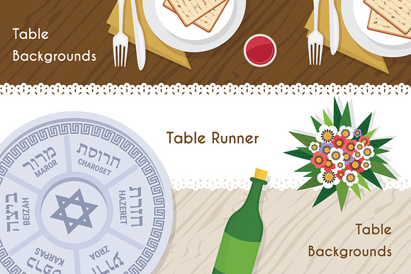 Passover Seder icons and backgrounds in Graphics - product preview 2