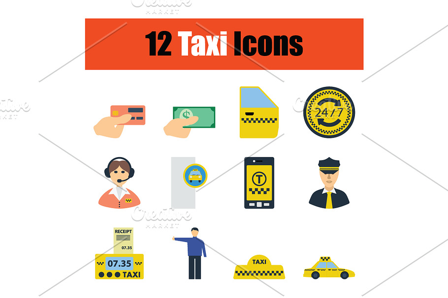 Set of taxy icons in Icons - product preview 8
