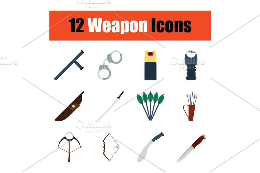 Set of weapon icons in Icons - product preview 8