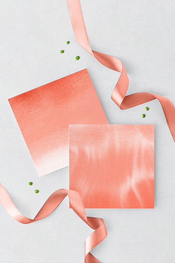 Coral ombre watercolor in Textures - product preview 5