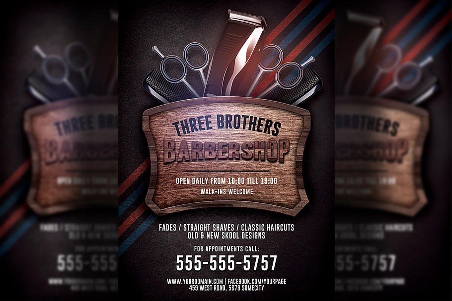 Barber Shop Flyer Template in Flyer Templates - product preview 8