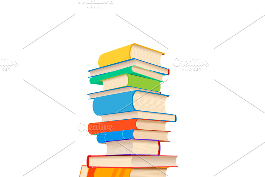 Stack of different colorful books