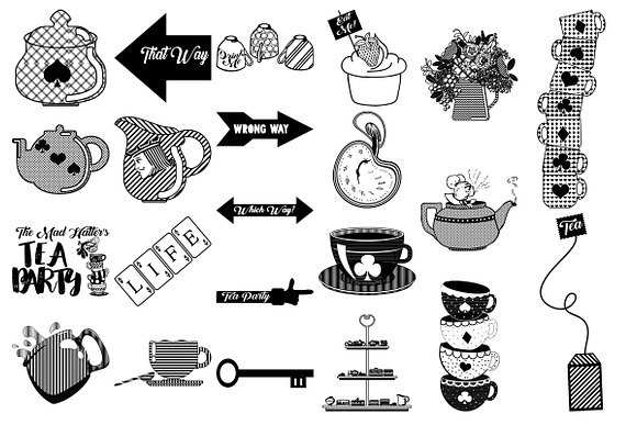 Alice/Wonderland TeaParty AI EPS PNG in Illustrations - product preview 2