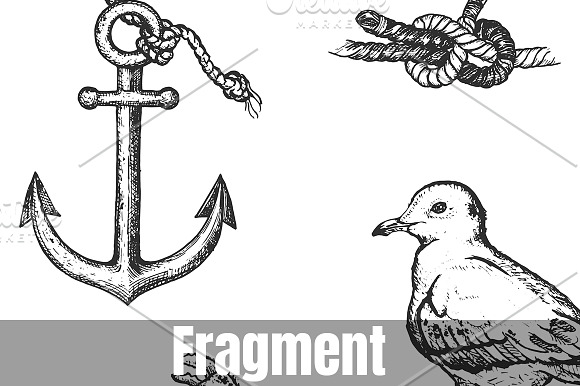 Marine nautical set in Illustrations - product preview 1