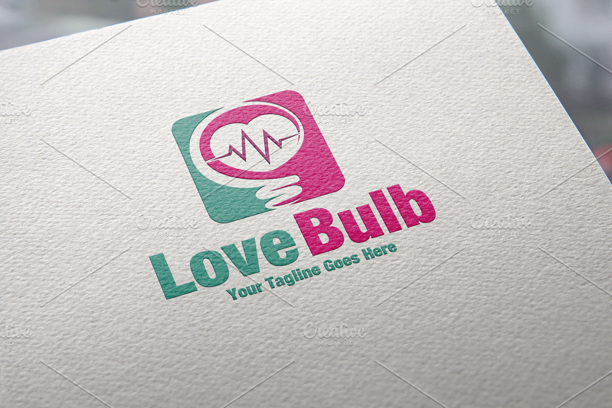 Love Bulb Lamp Logo in Logo Templates - product preview 8