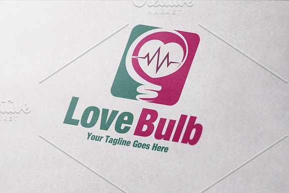 Love Bulb Lamp Logo in Logo Templates - product preview 1