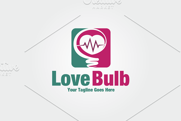 Love Bulb Lamp Logo in Logo Templates - product preview 2