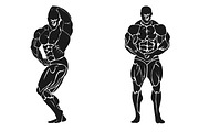 Bodybuilding, Powerlifting, vector