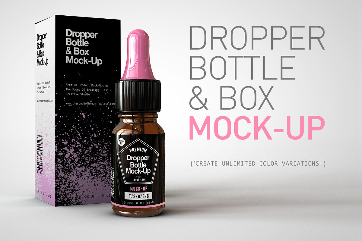 Dropper Bottle & Box Mock-Up | 10ml in Product Mockups - product preview 8