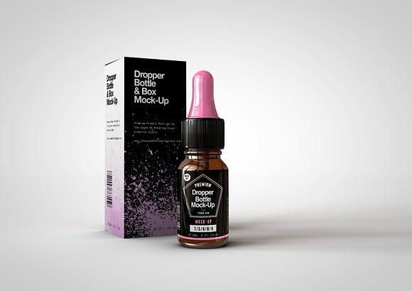 Dropper Bottle & Box Mock-Up | 10ml in Product Mockups - product preview 15