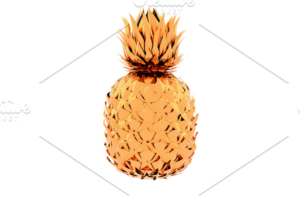 Painted Gold Pinapple Isolated