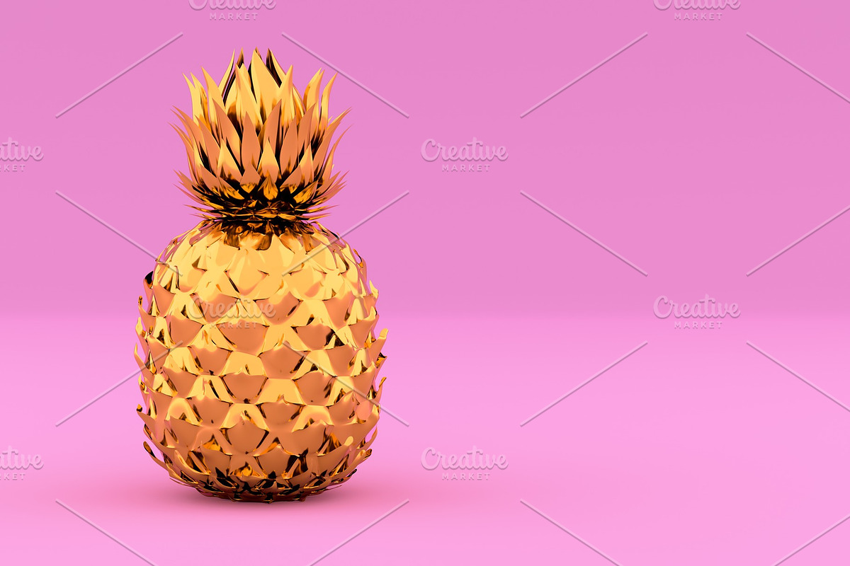 Painted Golden Pinapple in Illustrations - product preview 8