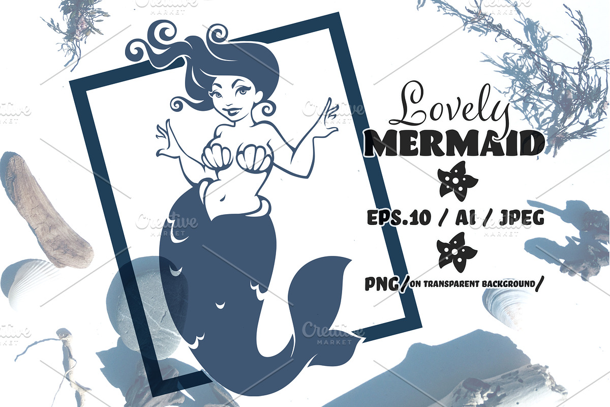 Lovely mermaid in Illustrations - product preview 8