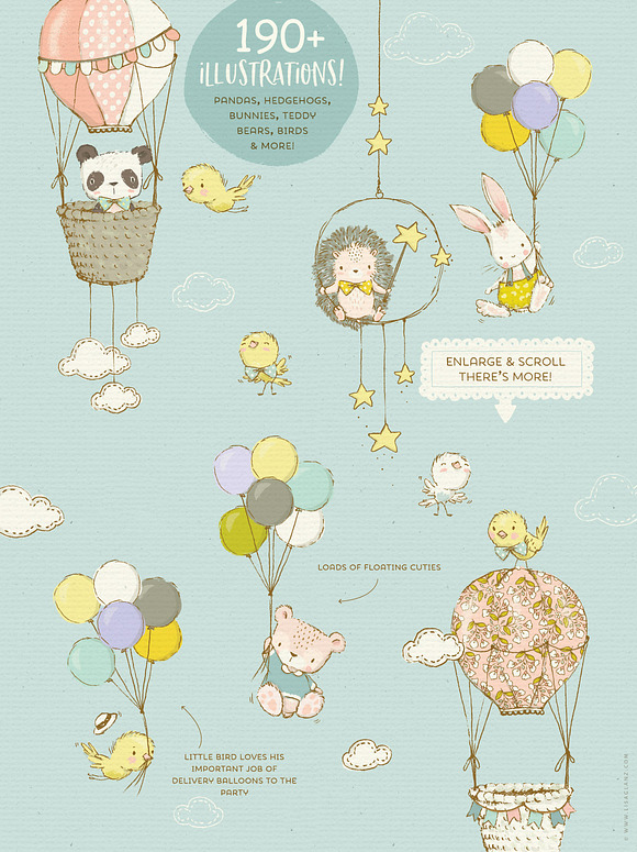 Spring Animals, Flowers & Patterns in Illustrations - product preview 1