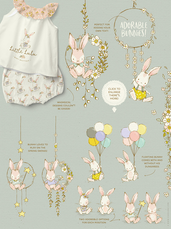 Spring Animals, Flowers & Patterns in Illustrations - product preview 2