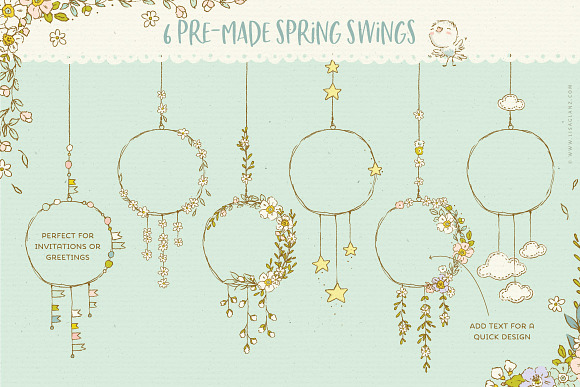 Spring Animals, Flowers & Patterns in Illustrations - product preview 8