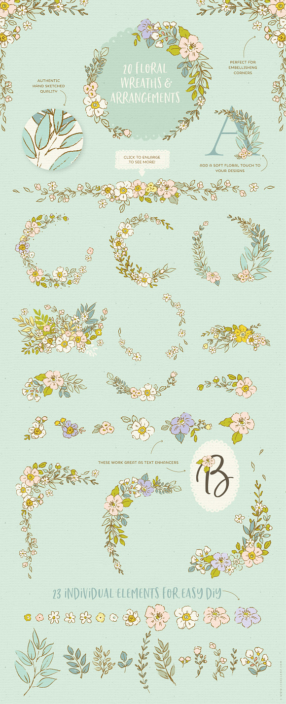 Spring Animals, Flowers & Patterns in Illustrations - product preview 10