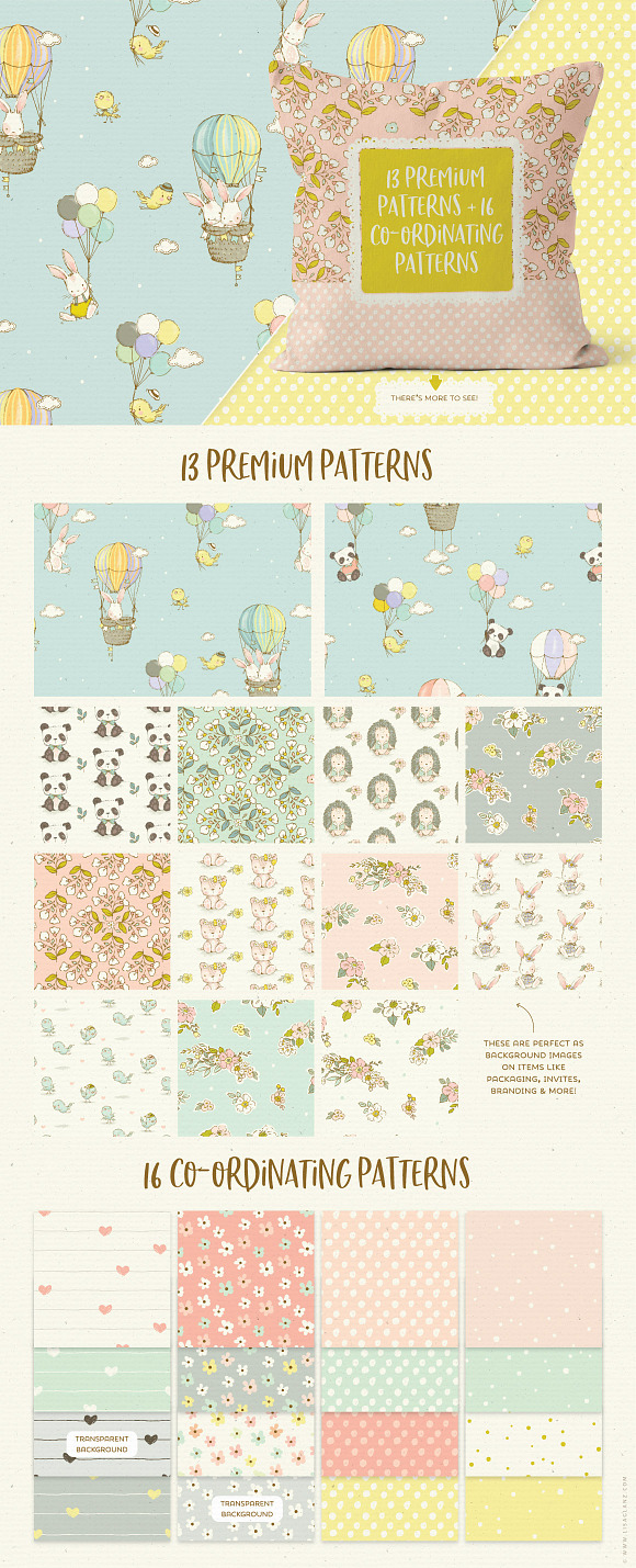 Spring Animals, Flowers & Patterns in Illustrations - product preview 12