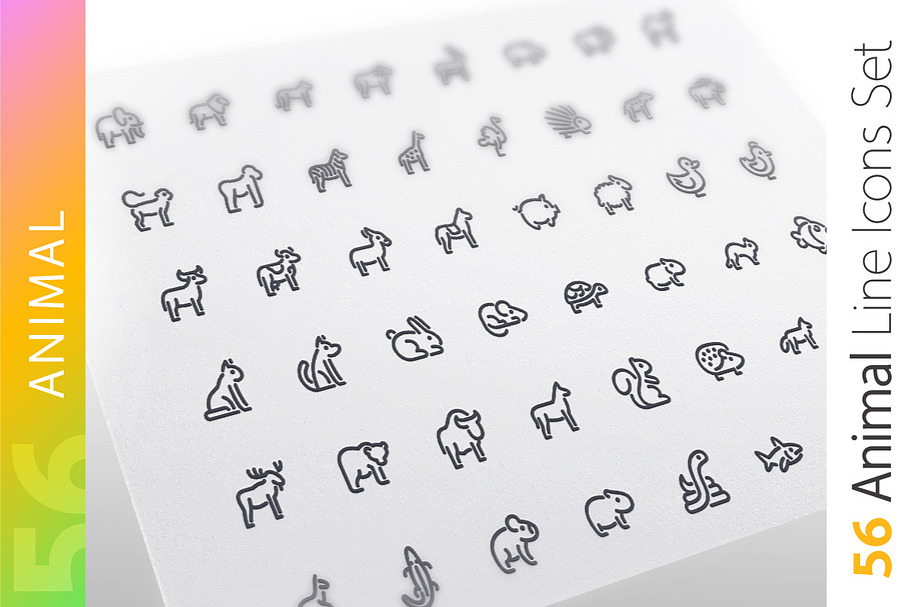 Animal Line Icons Set
