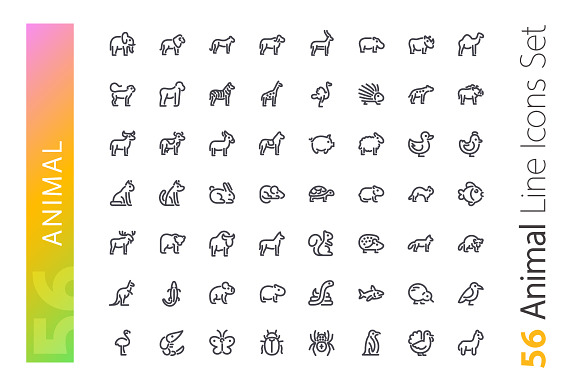 Animal Line Icons Set in Animal Icons - product preview 1