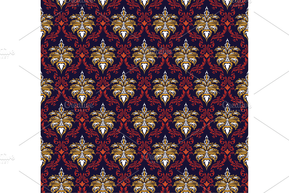 seamless damask pattern in Patterns - product preview 8