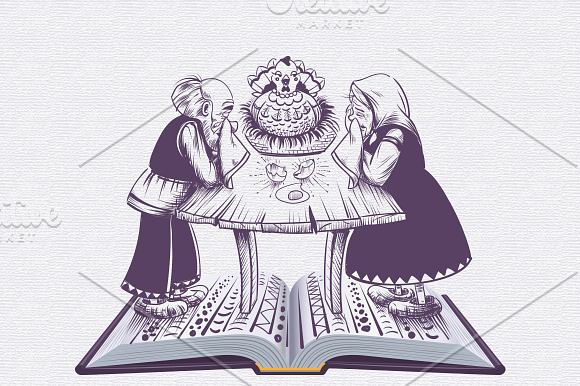 Russian folk tales set open book in Illustrations - product preview 2