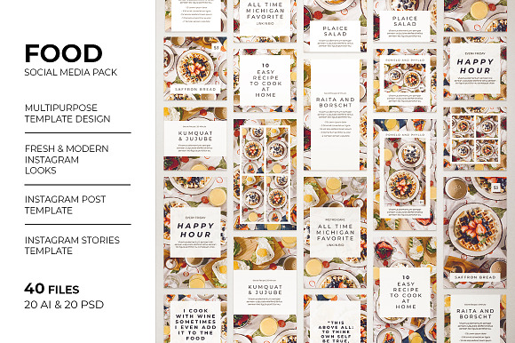 Food Social Media Pack in Instagram Templates - product preview 6