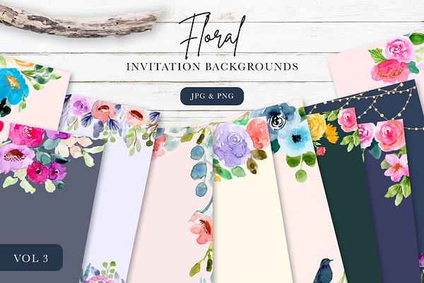 Floral Invitation Backgrounds Vol.3