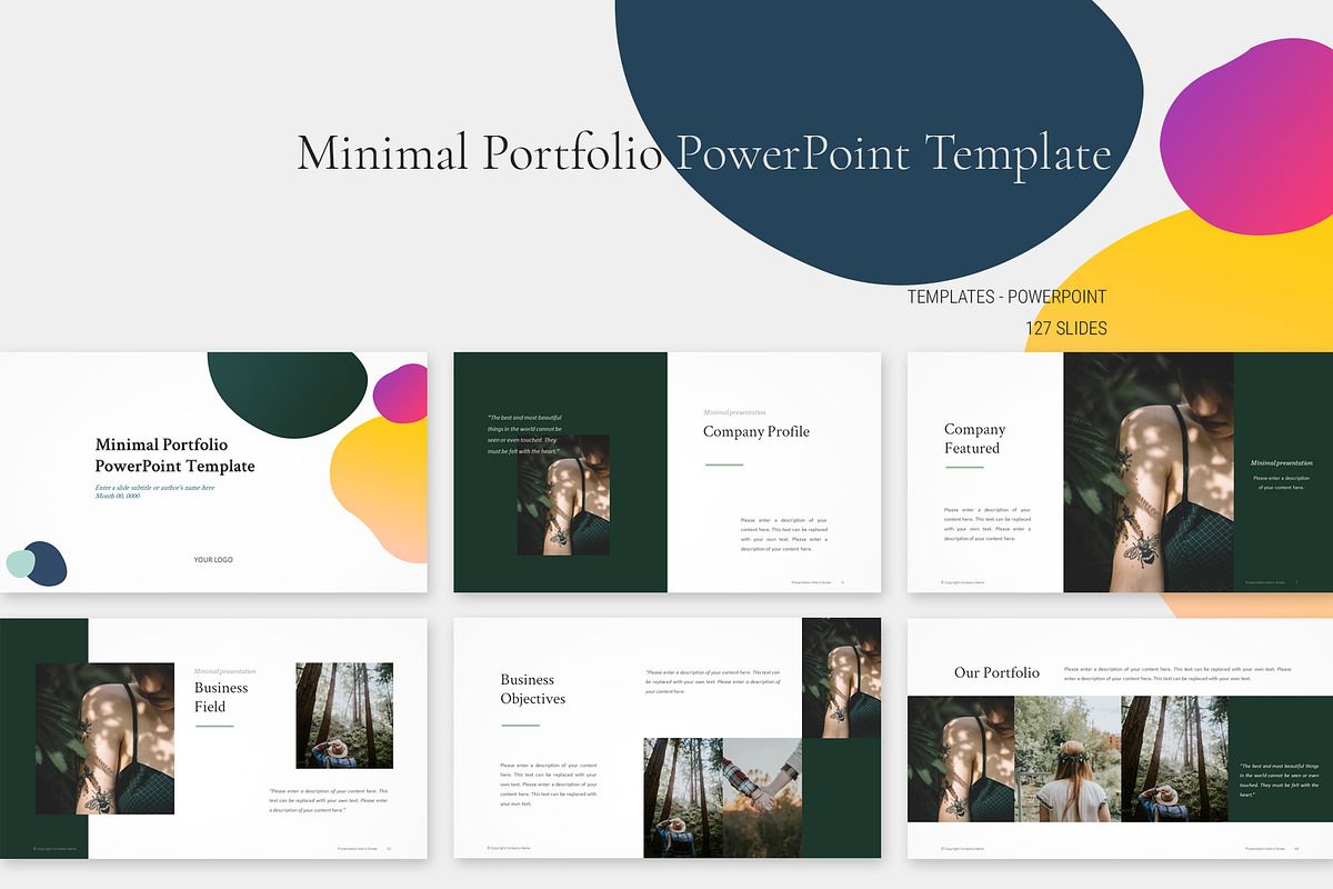 Minimal Portfolio PowerPointTemplate Creative PowerPoint Templates
