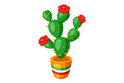 Illustration of spiny cactus with