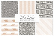 Zig Zag Seamless Patterns Set