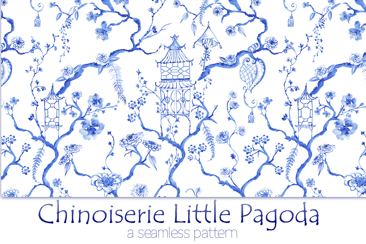 Chinoiserie "Little Pagoda" Pattern in Patterns - product preview 8
