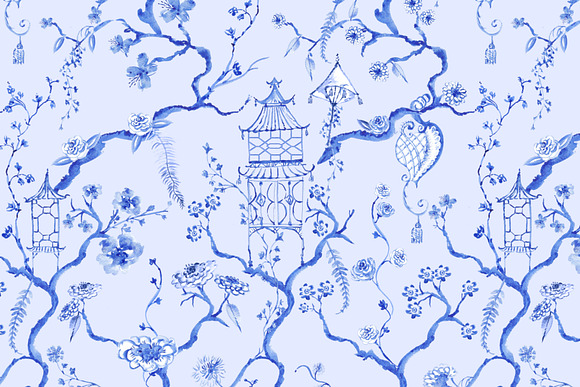 Chinoiserie "Little Pagoda" Pattern in Patterns - product preview 2