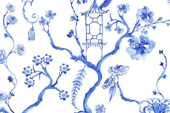 Chinoiserie "Little Pagoda" Pattern in Patterns - product preview 7