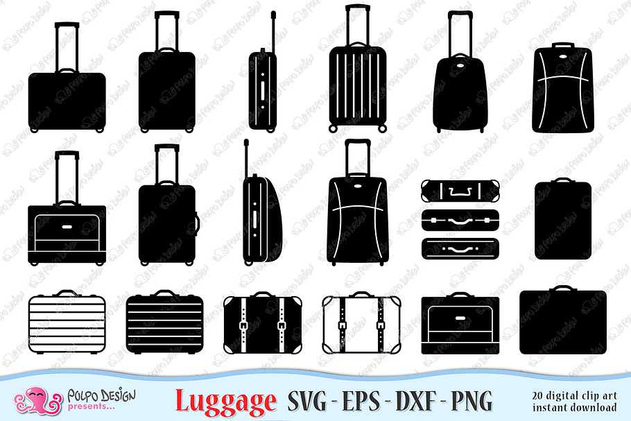 Luggage SVG in Objects - product preview 8