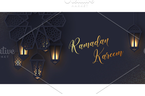 Ramadan Kareem greeting banner.