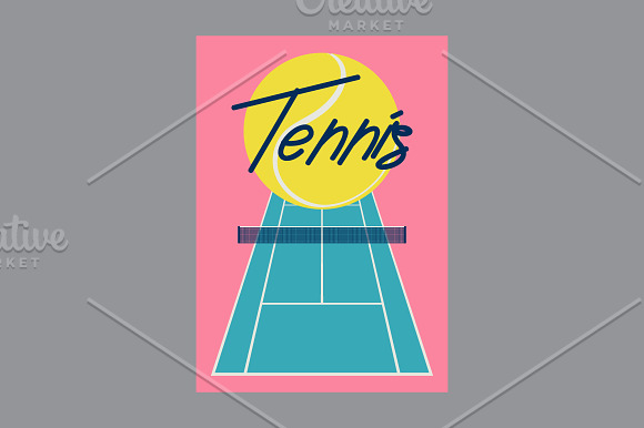 Set of tennis vintage posters. in Illustrations - product preview 2
