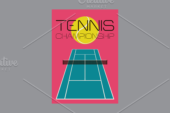 Set of tennis vintage posters. in Illustrations - product preview 5