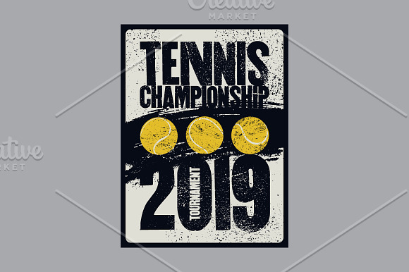 Tennis 2019 vintage grunge posters. in Illustrations - product preview 2