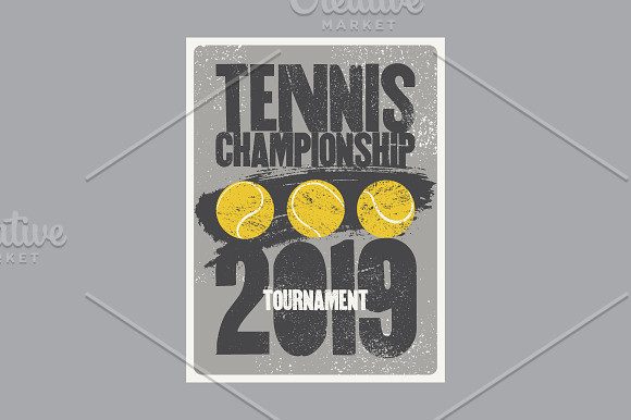 Tennis 2019 vintage grunge posters. in Illustrations - product preview 4