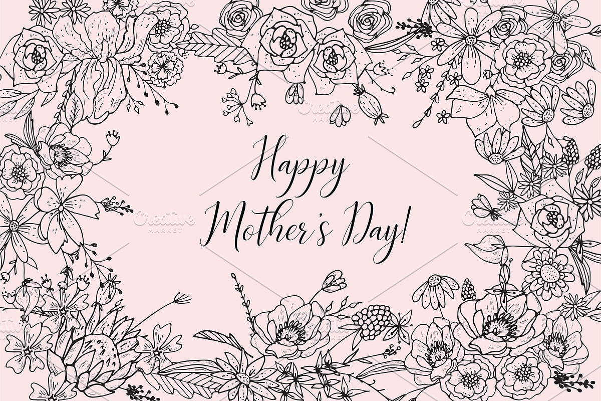 Mother's Day Greeting Card With in Illustrations - product preview 8